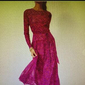 Lilly Pulitzer Izabella Midi Dress in Passion Fruit Pink/Star Searching - Med